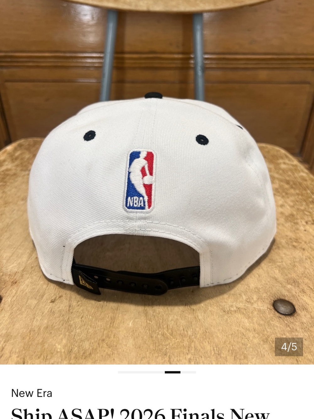 New Era White/Black/Orange New York Knicks NBA Champions Patch Snapback- - Picture 4 of 5